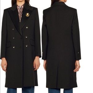 NWT Sandro Gulian Double Breasted Cotton/Wool Tuxedo Coat - Size Small
